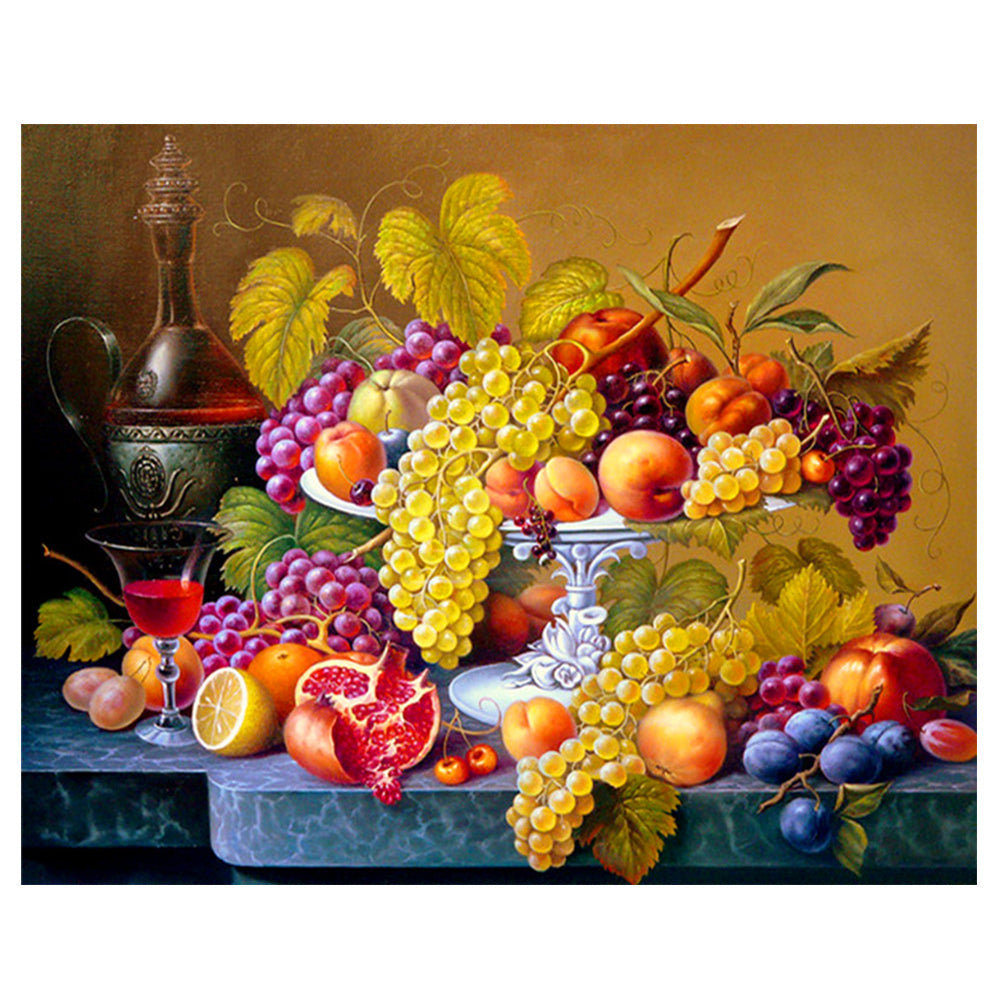 Full Square Glass Picture, Fruit Diamond Embroidery, Kitchen Wall Decor, Rhinestone Mosaic Picture PearlNestDecor.com