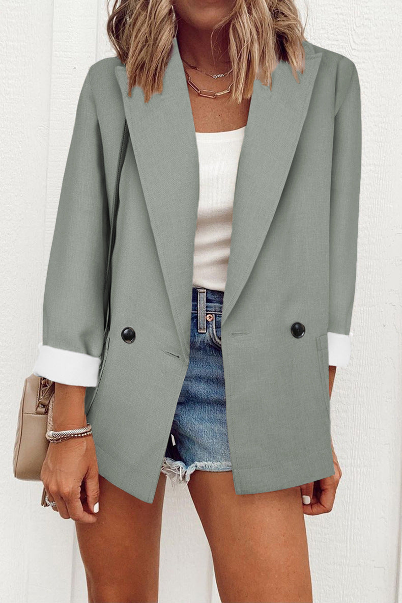 Temperament Slim Jacket Fashion Business Single Breasted Long Sleeve Casual Suit Top Clothing LadyShow.Store