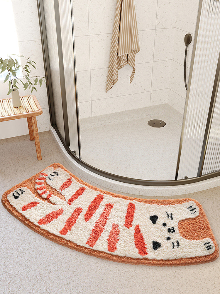 Home Curved Bathroom Absorbent Floor Mat