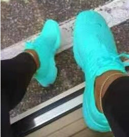 New Thick-soled Fly-woven Mesh Large Size Outdoor Breathable Sneakers LadyShow.Store