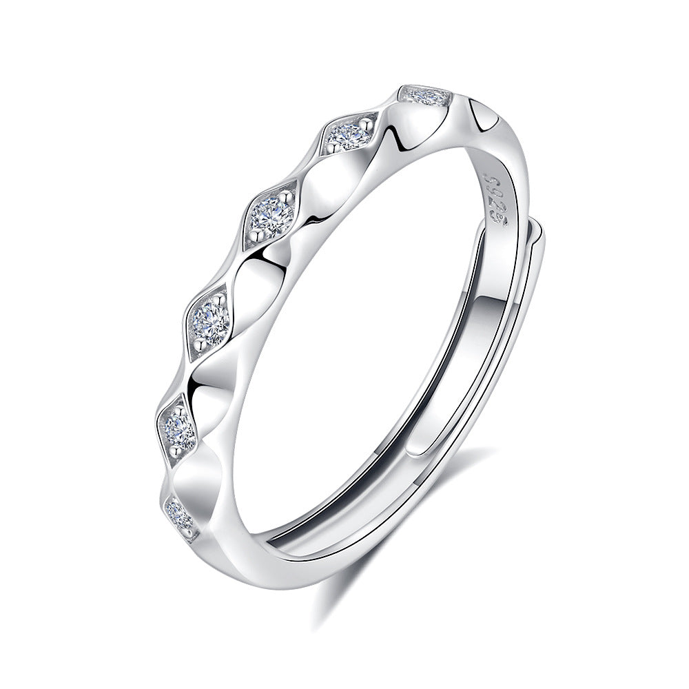 S925 Silver Adjustable Ring For Couples LadyShow.Store