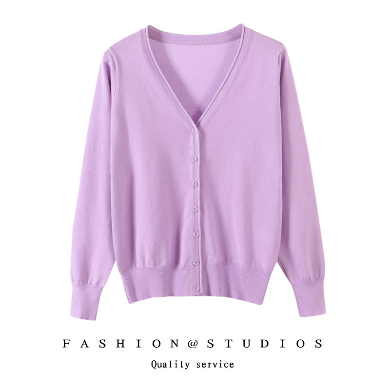 Women's Slim-fit SpringAutumn Plus-size Knitted Cardigan LadyShow.Store