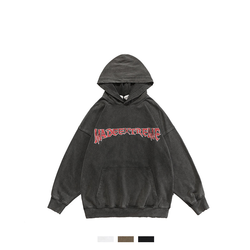 Washed Distressed Sweater Men And Women National Trend Hip-hop Front And Back Printed Hoodies LuxuryLifeWay Online Store