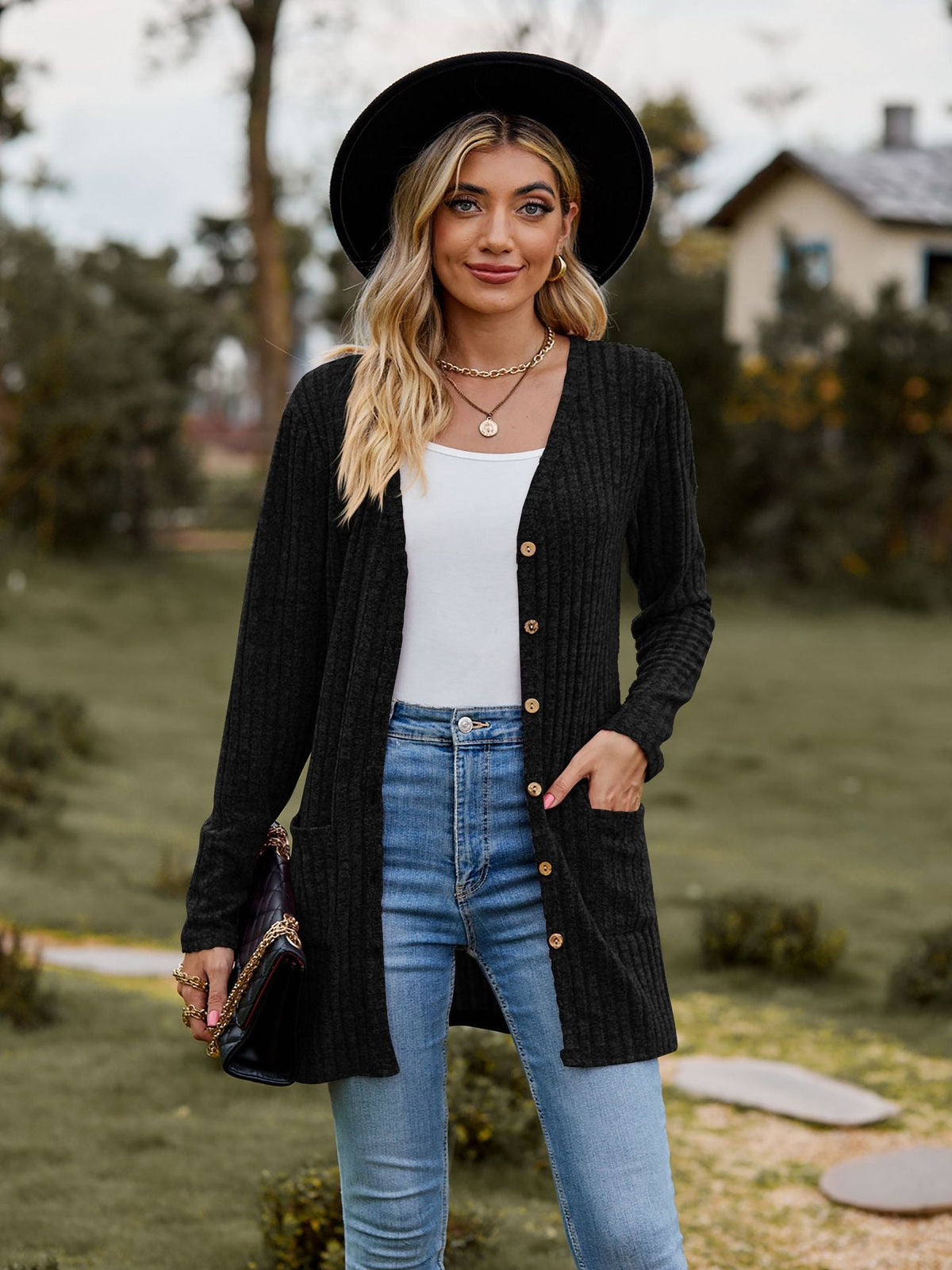Fall Women's Clothing Sunken Stripe Solid Color Long Sleeve Women's Sweater NorixaFashion.com