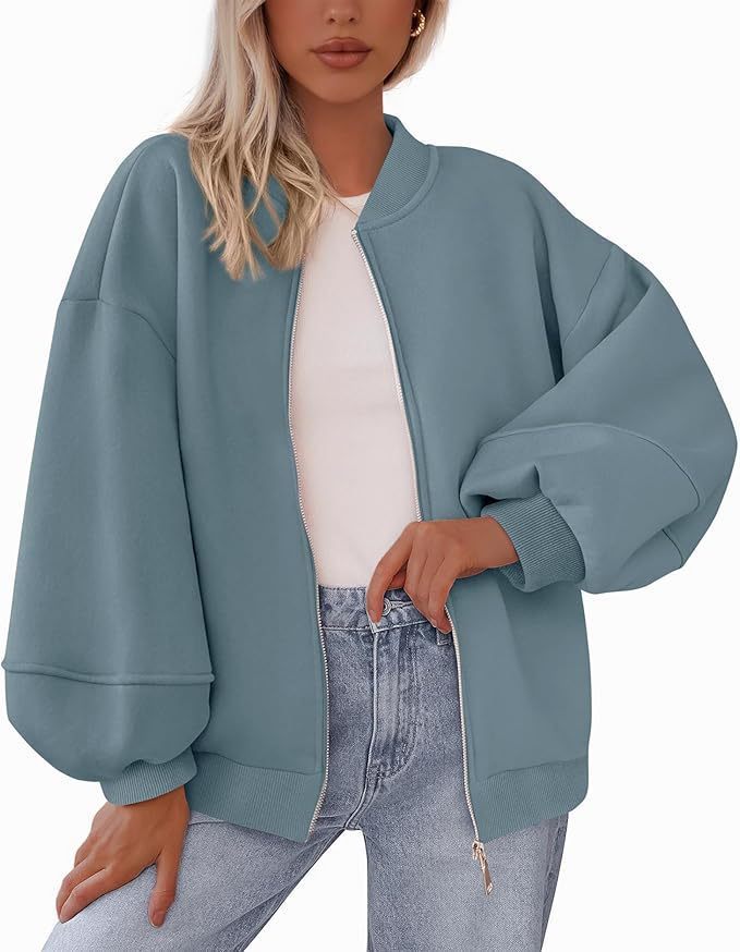 Zip Sweatshirt Jacket Casual Long Sleeve Pilot Coat LadyShow.Store