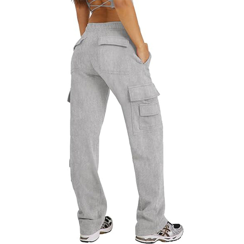 Multi-pocket Cargo Pants Casual Loose Sports Fitness Wide Leg Pants NorixaFashion.com