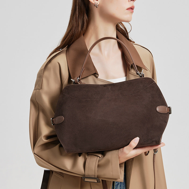 Genuine Deer Suede Brushed Leather Crossbody Bag Versatile LadyShow.Store