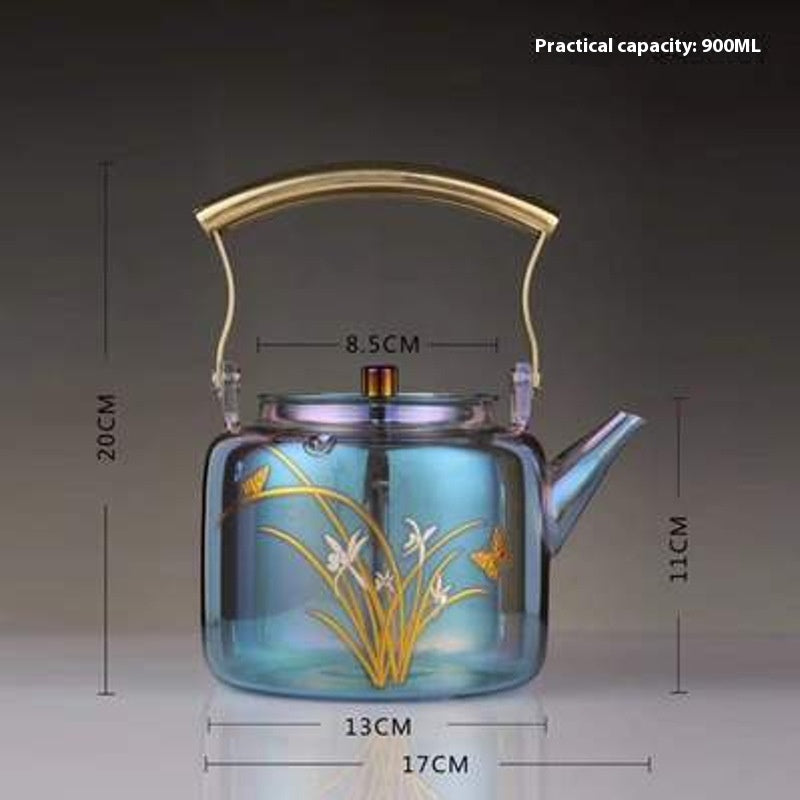 Large Capacity Heat-resistant Glass Colorful Kettle PearlNestDecor.com