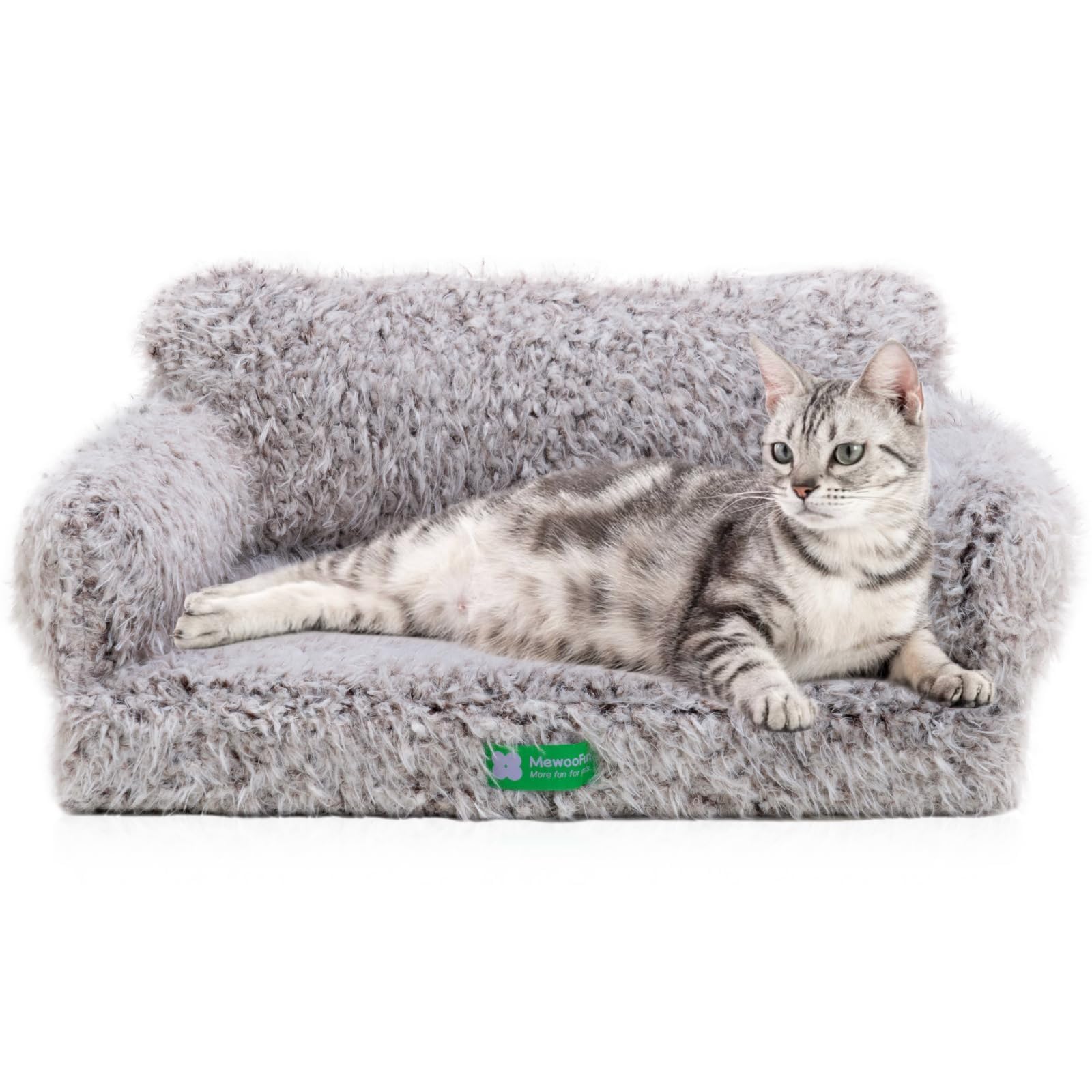 MEWOOFUN Cat Bed for Indoor Cats Dog Bed Medium Small Dog Bed Cat Sofa Cat Dog Couch Orthopedic Egg- Foam Pet Bed with Removable Washable Cover and Non-Slip Bottom(Medium Brown) Best YouTube Store
