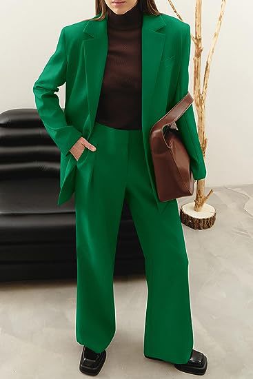 Women's Fashion Casual Solid Color Coat Trousers Suit LadyShow.Store