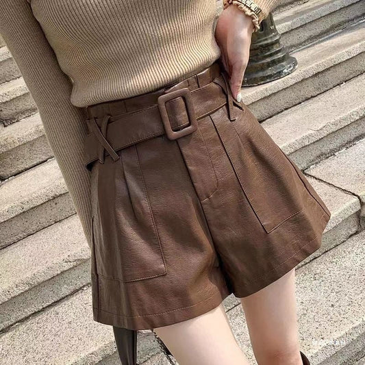 Versatile High-waisted Leather Pants For Women LadyShow.Store