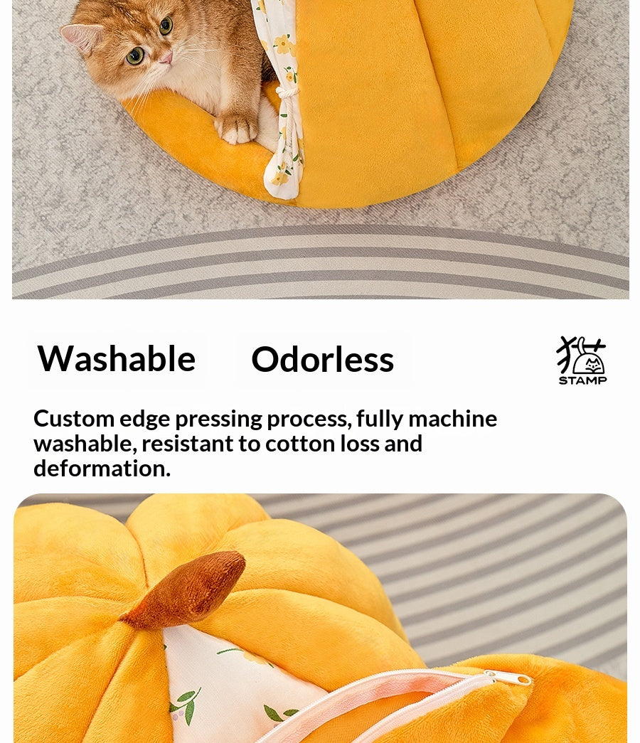 Pumpkin-shaped Cat Bed Pets Fashion