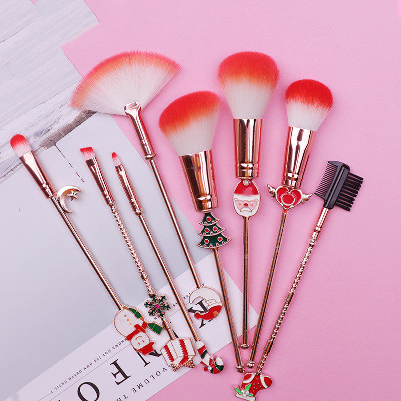 Christmas Reindeer Makeup Brush Set for Gifting LadyShow.Store