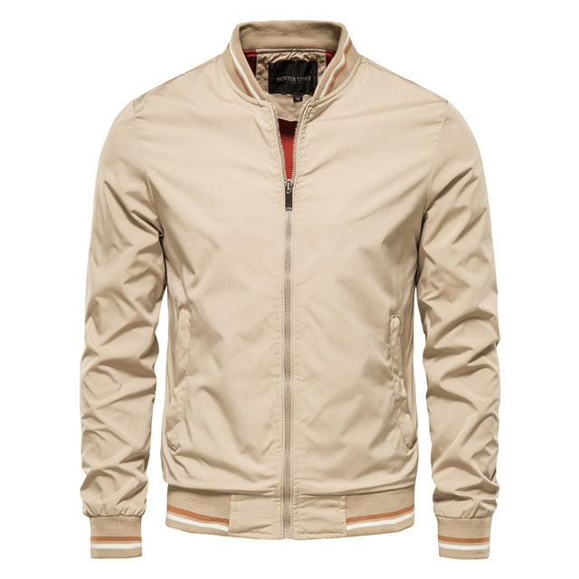 Men's Striped Zip-up Jacket With Pockets Fashion Casual Outerwear Sports Baseball Clothing Spring And Fall LadyShow.Store