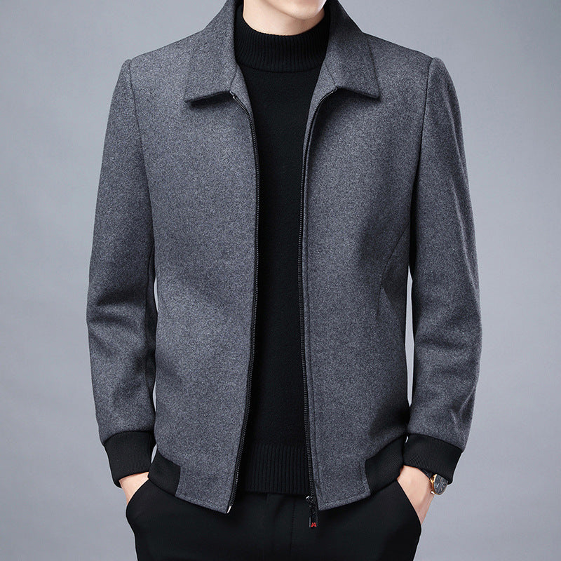 Men's Wool Lapel Cardigan Jacket for Autumn/Winter Pi-Mart