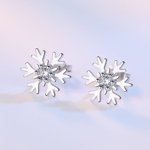 Christmas Snowflake Stud Earrings Pi-Mart