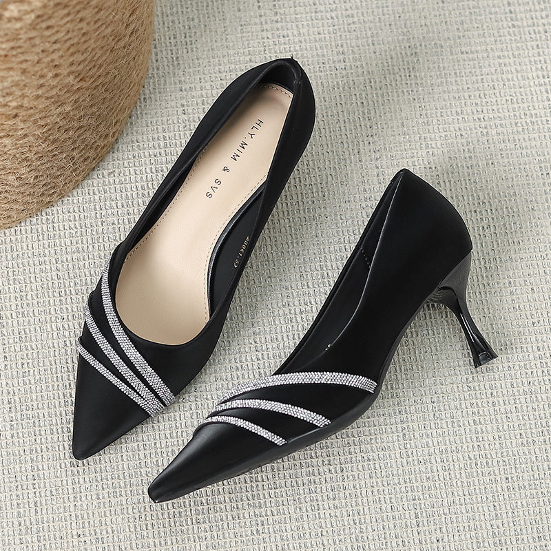 Pointed Stiletto Heel Classy Shoes Women LadyShow.Store
