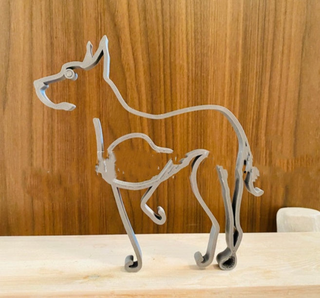Simple Metal Dog Art Sculpture Decoration PearlNestDecor.com