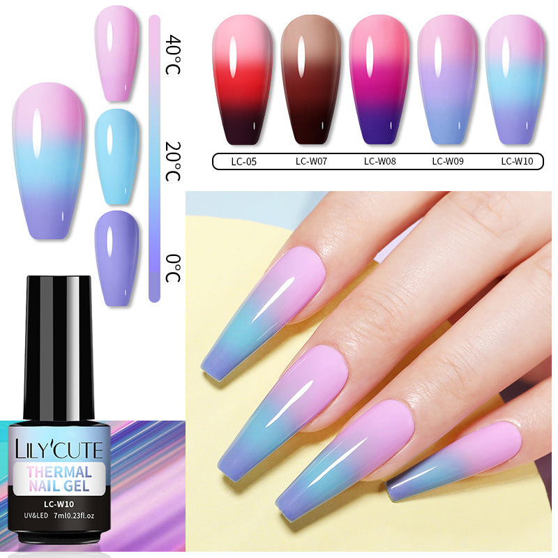 Temperature Change Glitter UV Polish Three-section Color Change LadyShow.Store