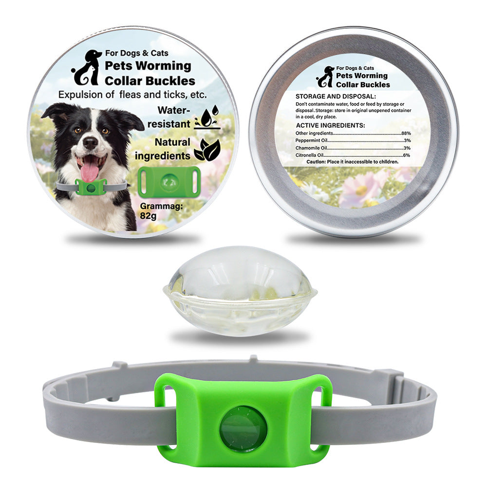 Pet Insect Repellent Button Collar Capsule Suit Pets Fashion