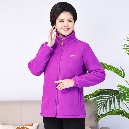 Middle-aged And Elderly Thickened Fleece Hooded Sweatshirt LadyShow.Store
