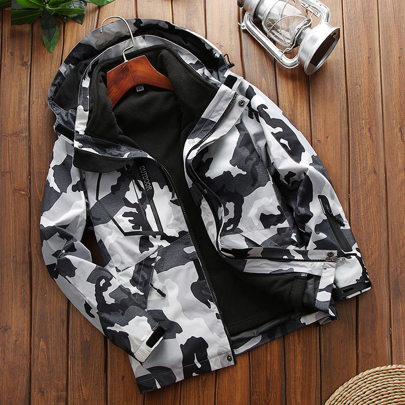 Men's Waterproof 3 in 1 Fleece Lined Outdoor Jacket Pi-Mart