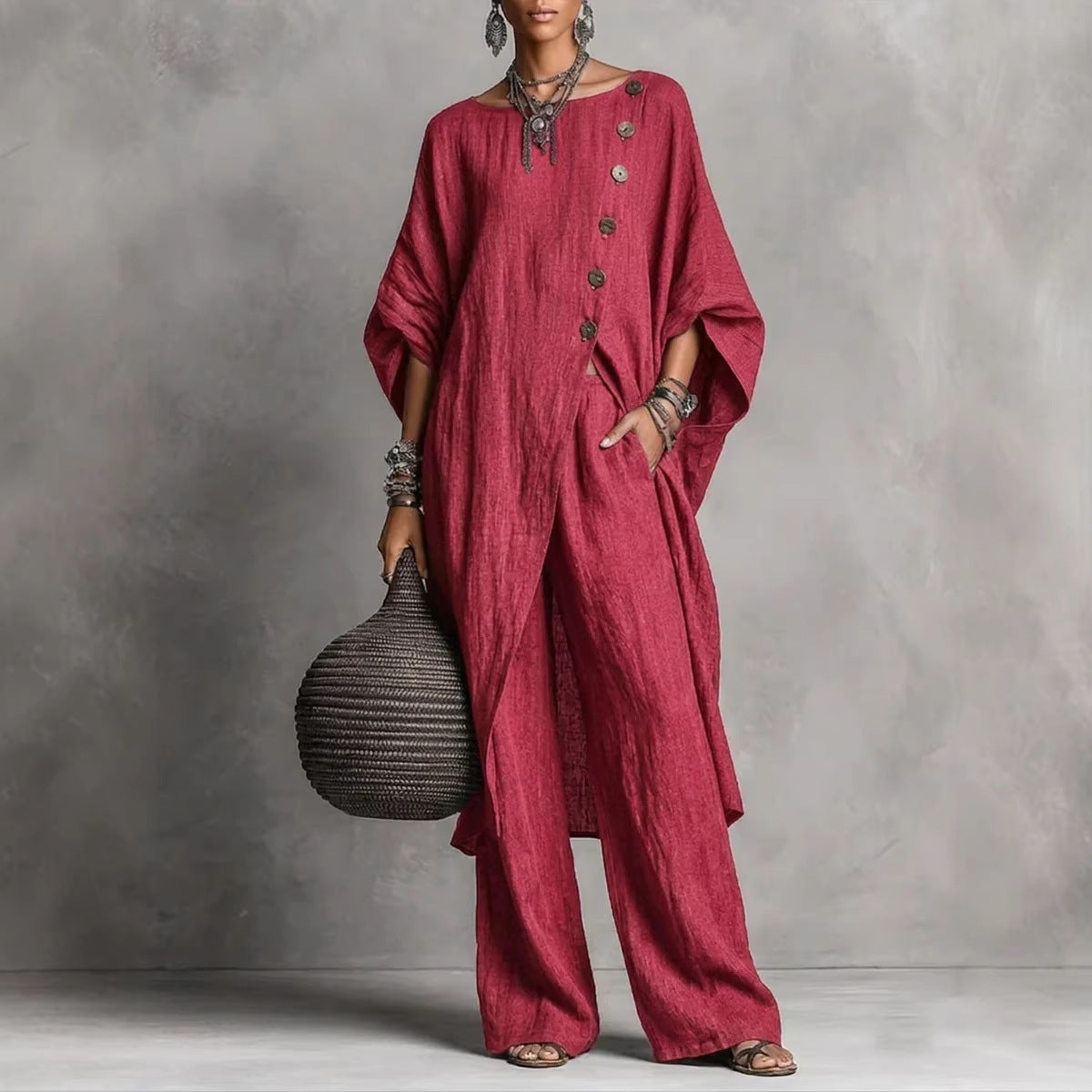 Women's Irregular Casual Shirt Set NorixaFashion.com