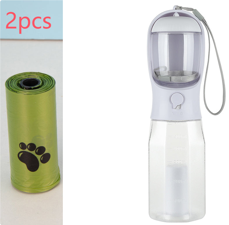 Portable Cat Dog Water Bottle Food Feeder Drinker Poop Dispenser 3 In 1 Leak-proof Multifunctional Dog Water Bottle Pet Products Pets Fashion