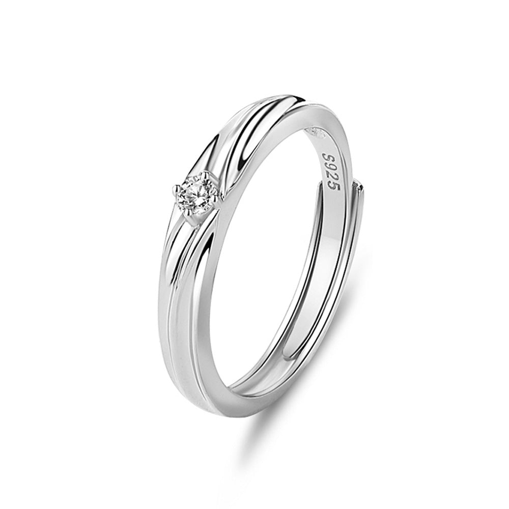 S925 Silver Adjustable Ring For Couples LadyShow.Store