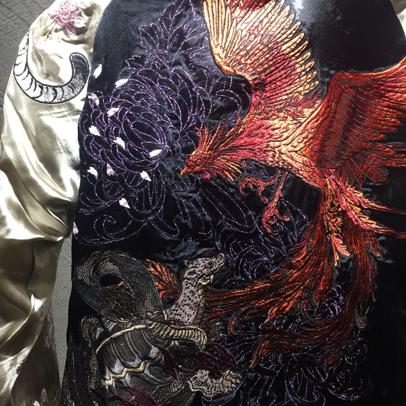 Men's Double-Sided Embroidered Jacket with Four Gods Pi-Mart