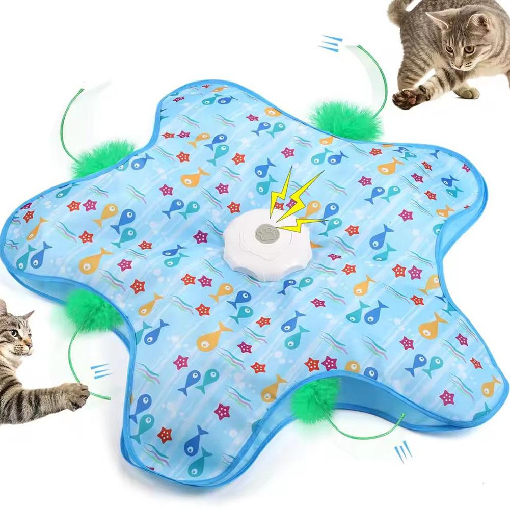 Cat Toys Interactive Hide And Seek Cat Toy With Mouse Squeaky Motion Activated Moving Concealed Feathers Pet Kitten Teaser Toy Pets Products Pets Fashion