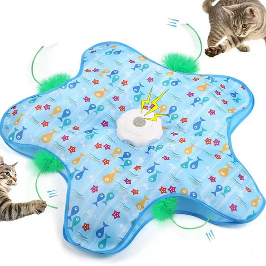 Cat Toys Interactive Hide And Seek Cat Toy With Mouse Squeaky Motion Activated Moving Concealed Feathers Pet Kitten Teaser Toy Pets Products Pets Fashion