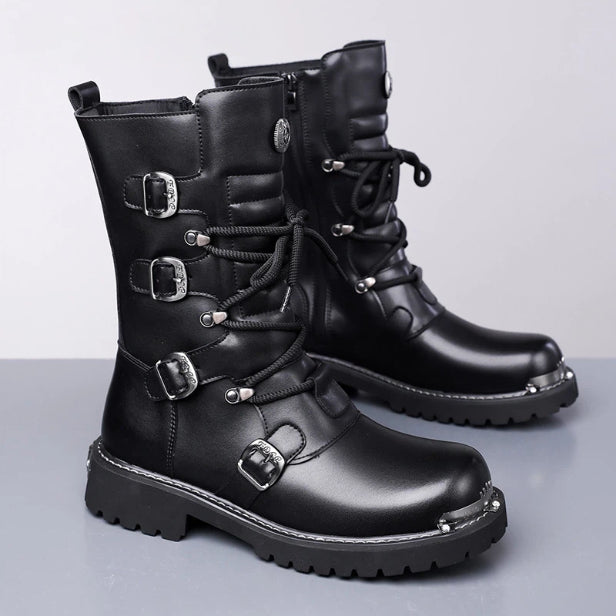 Autumn And Winter High-top Boots Men's Trendy Riding BootsBritish-style Denim Vintage Equestrian Boots Best YouTube Store