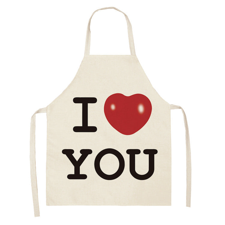Letter Linen Apron Kitchen Stain-resistant Sleeveless Coverall PearlNestDecor.com