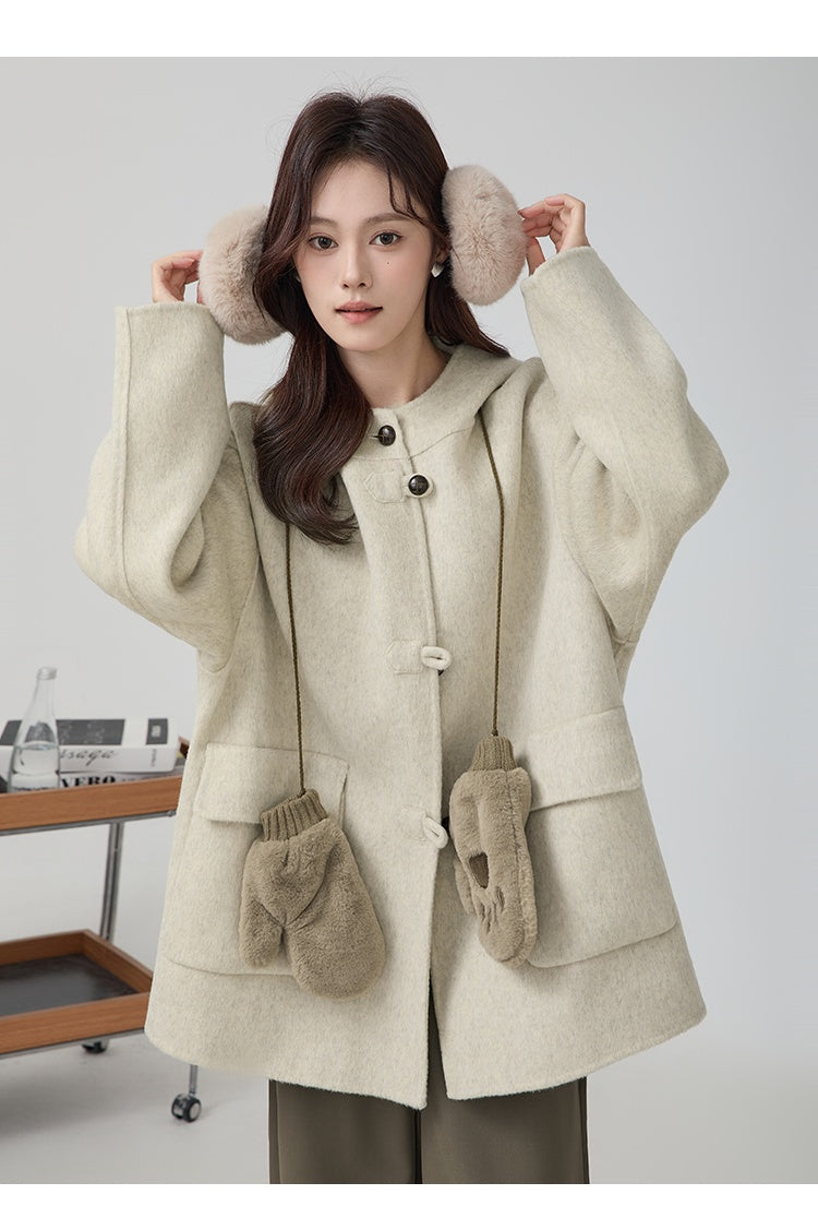 High-grade Short Hooded Woolen Coat Best YouTube Store