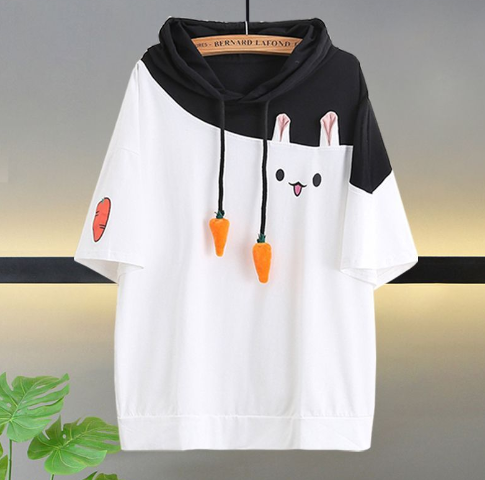 Japanese Style 2019 Cute Colorful Rabbit T-Shirt Pi-Mart