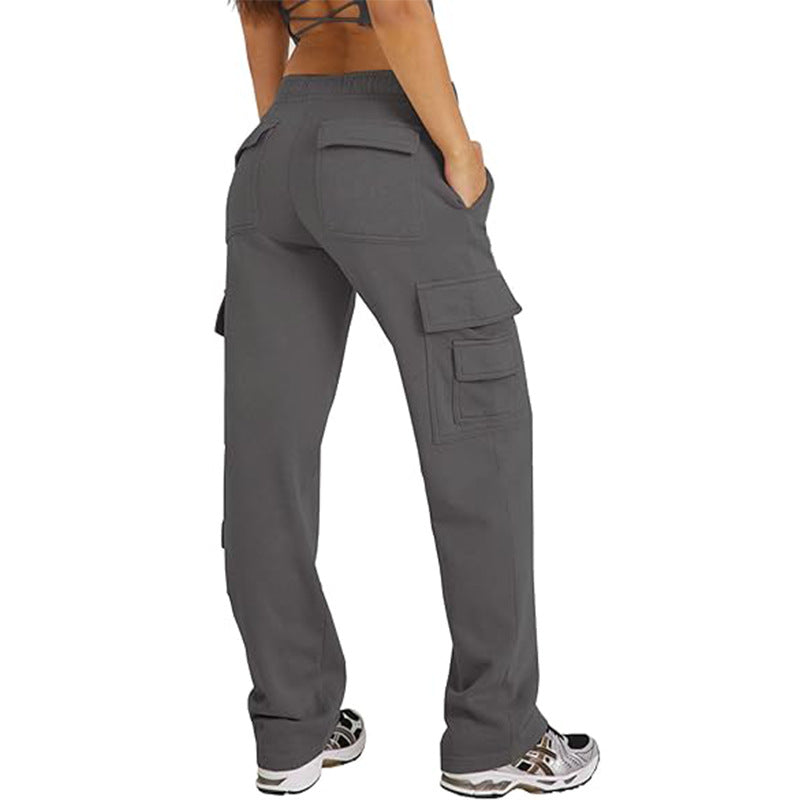 Multi-pocket Cargo Pants Casual Loose Sports Fitness Wide Leg Pants NorixaFashion.com
