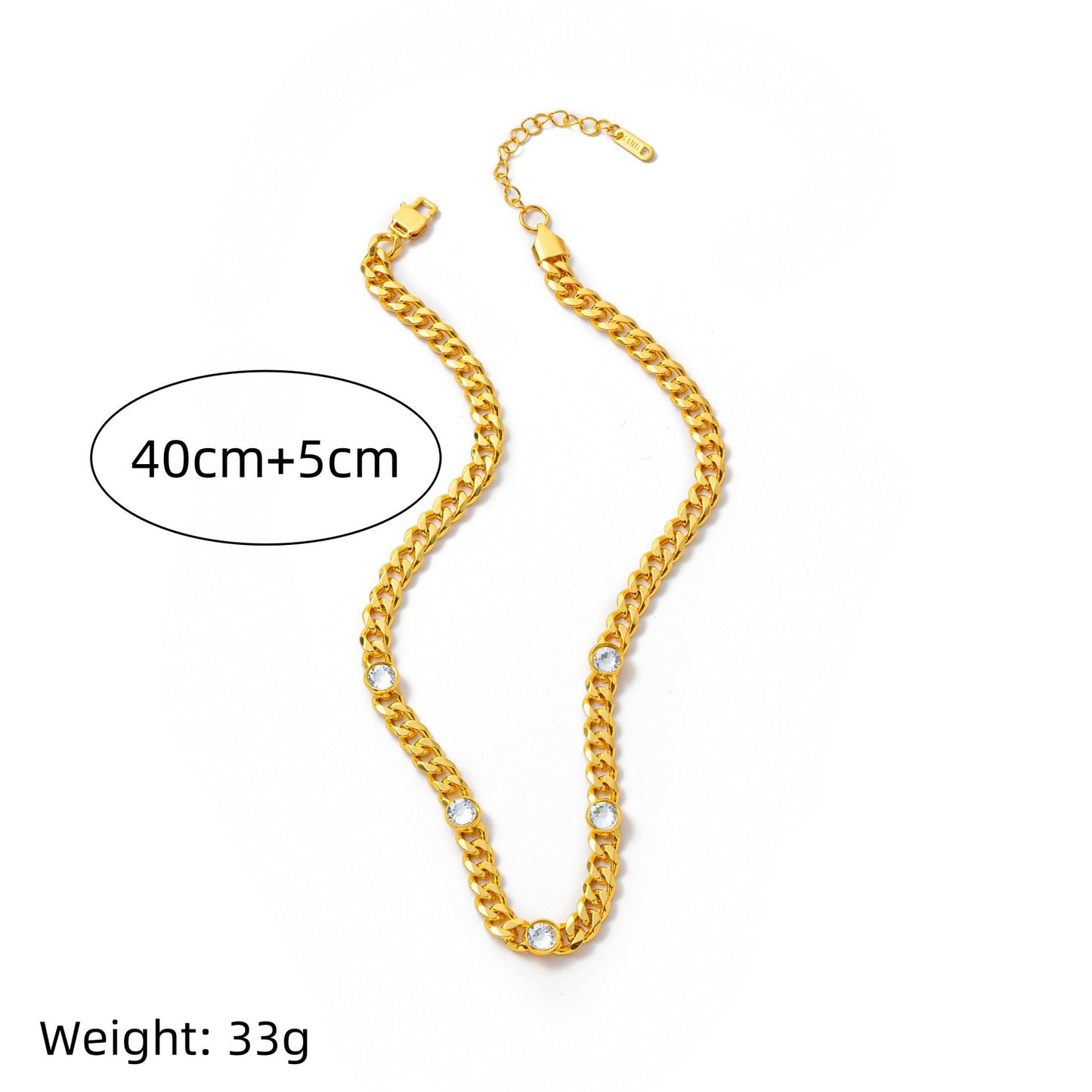 Electroplating Gold Hip-hop Titanium Steel Bracelet Necklace Color Protection LadyShow.Store