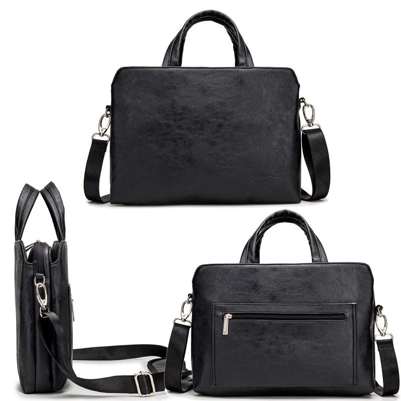 Handheld One Shoulder Business Notebook Leather Briefcase CJD