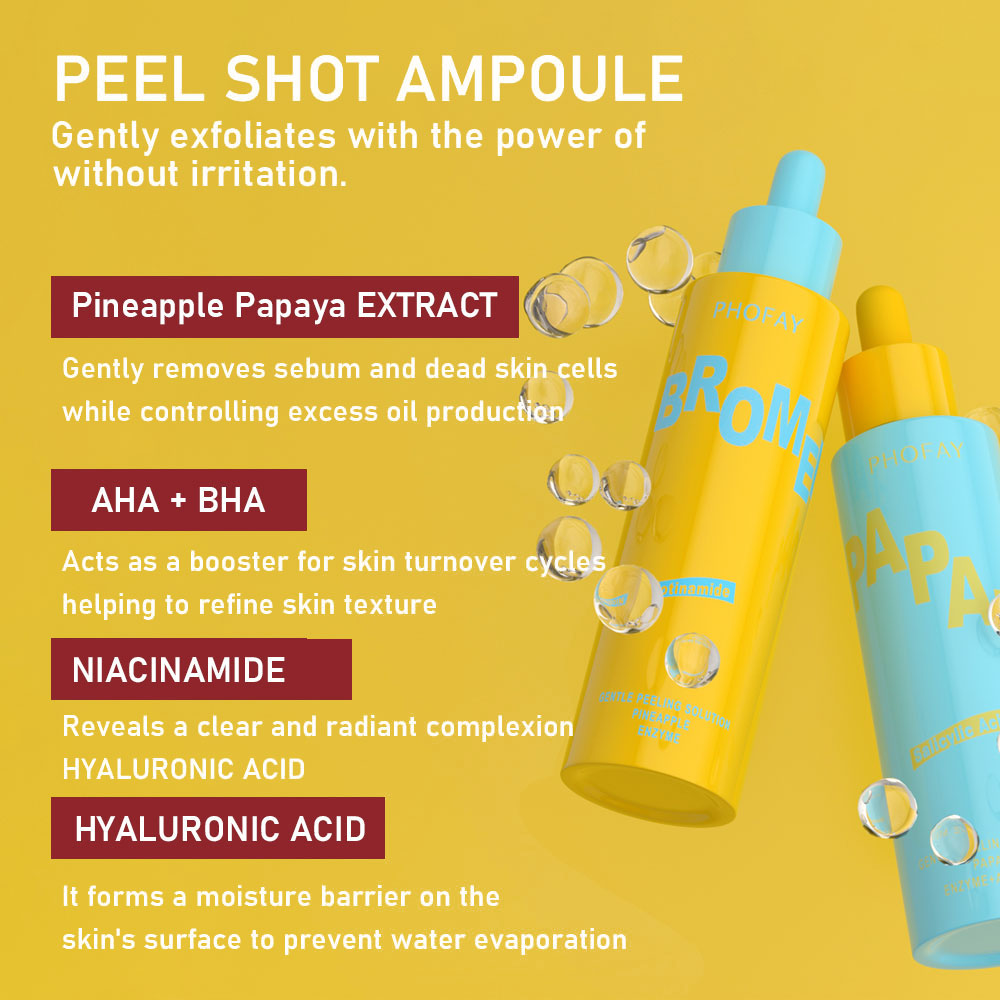 PHOFAY GENTLE PEELING SOLUTION PAPAYA ENZYME AHA BHA LadyShow.Store