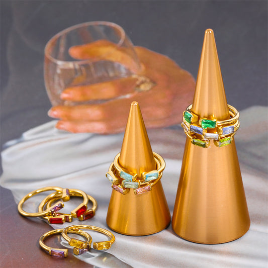 Creative Jewelry Titanium Steel December Birthstone Ring CJD2