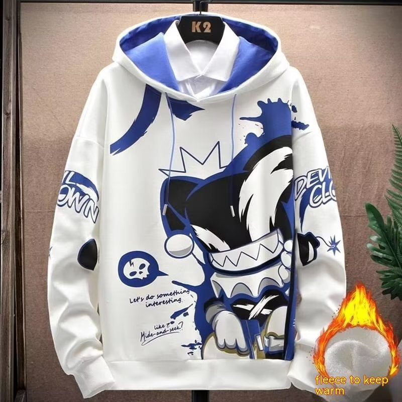 Anime Fleece-lined Thickened Hooded Sweatshirt LadyShow.Store