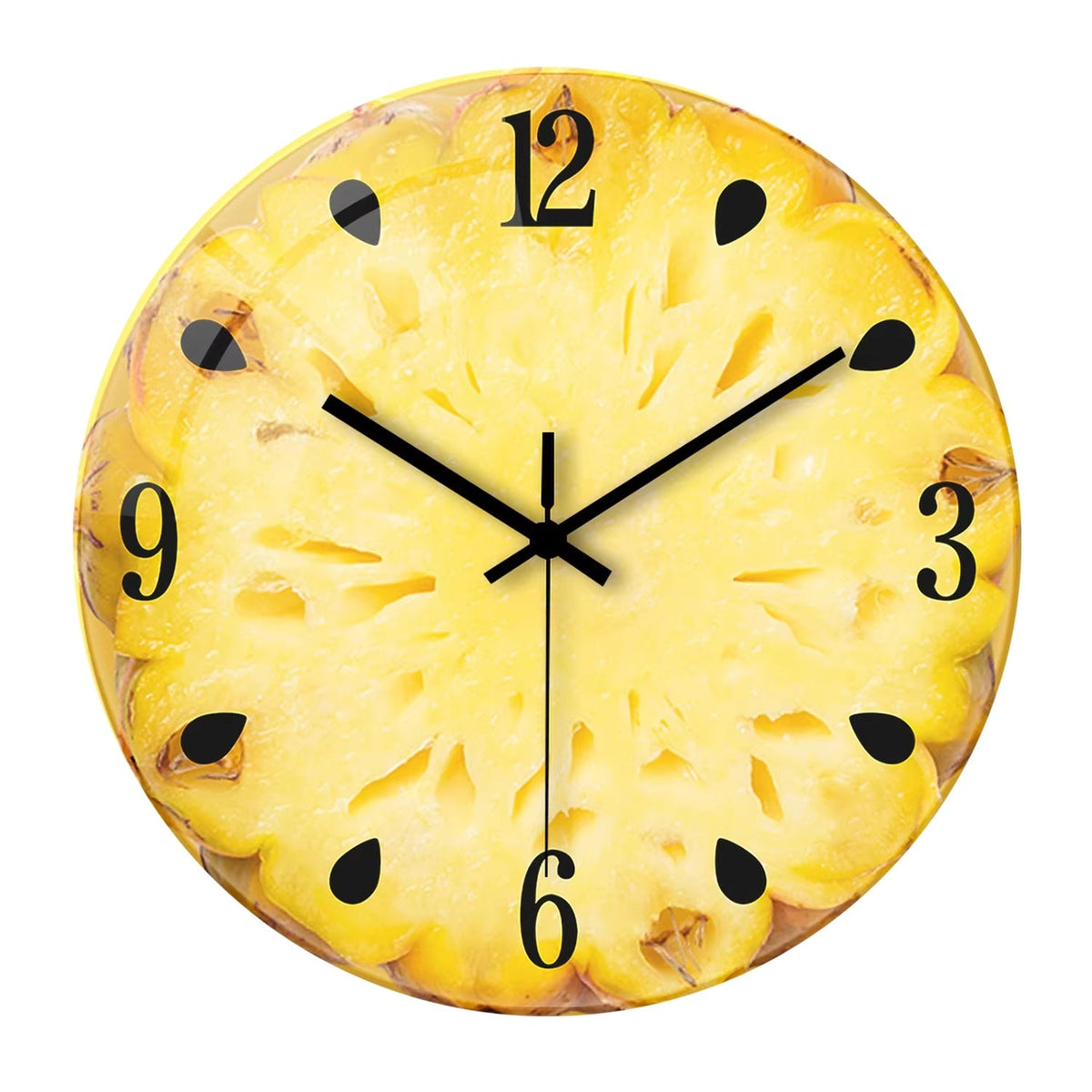 Fruit-colored Quiet-design Creative Glass Wall Clock Quartz Wall Clock PearlNestDecor.com