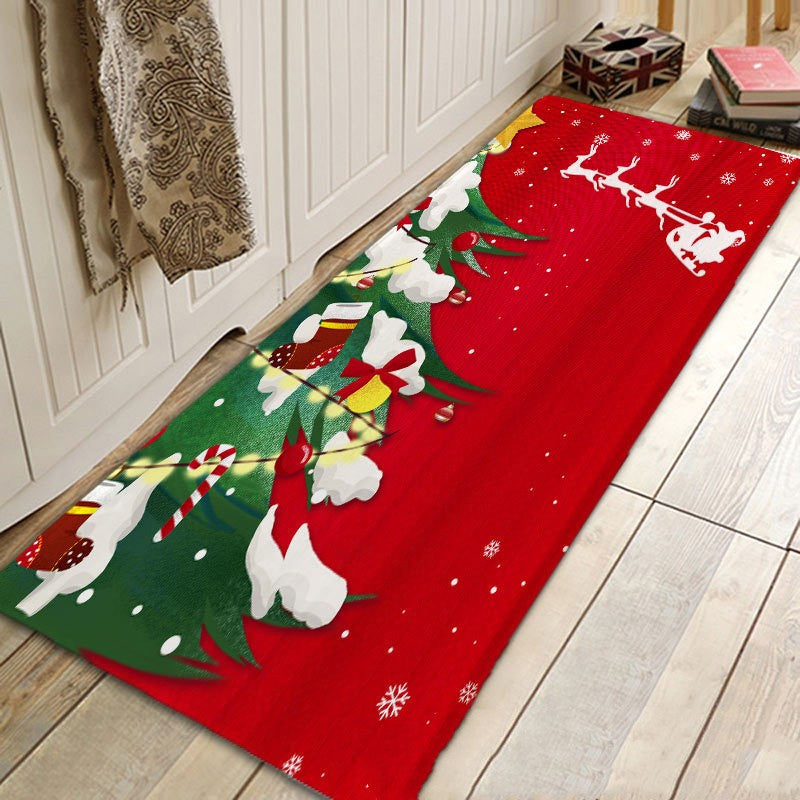 Santa Claus Flannel Absorbent Floor Mat