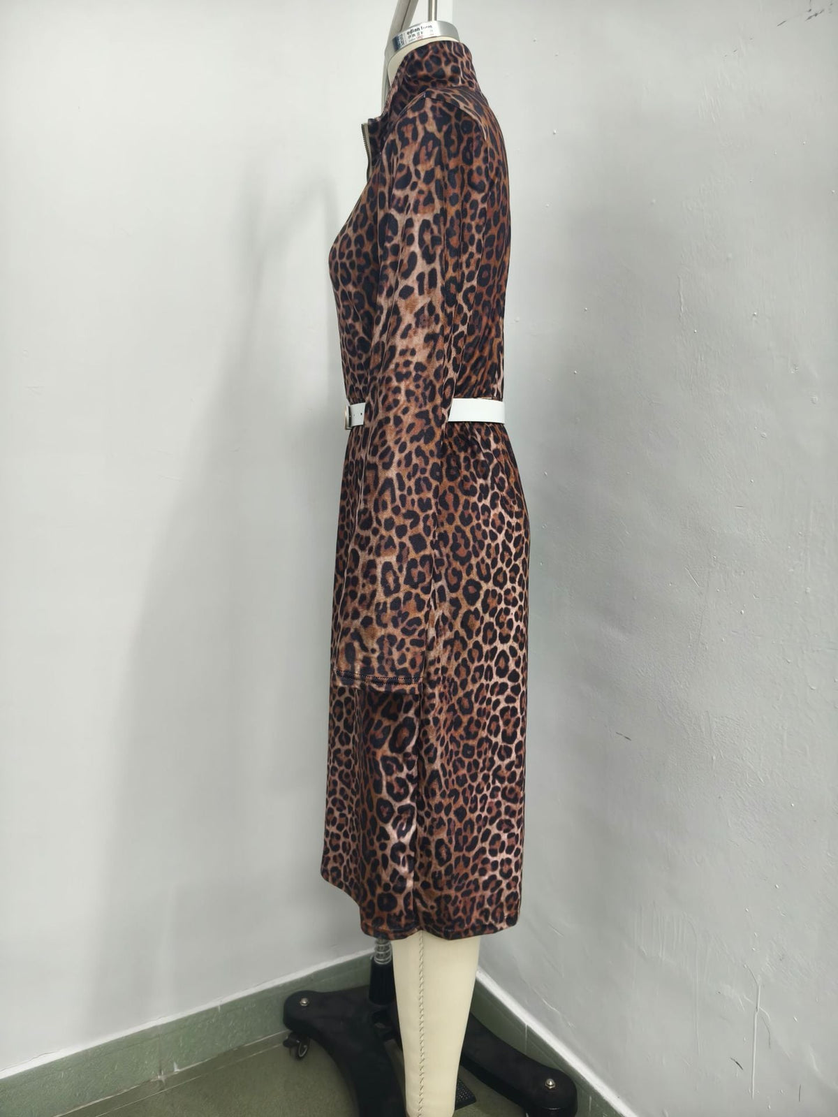 European And American Cross-Border 2026 New Leopard Print Autumn Personalized Long-Sleeve Dress NorixaFashion.com