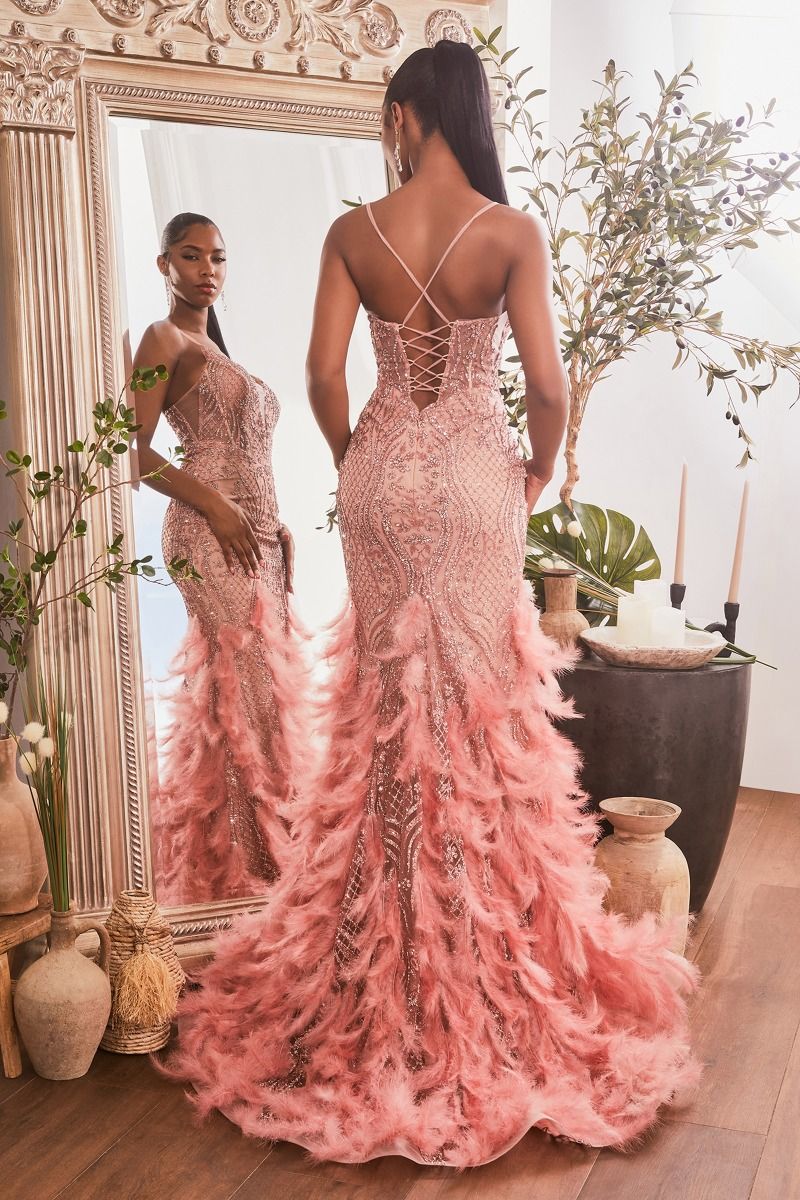 Feathered Mermaid Gown LuxuryLifeWay Online Store