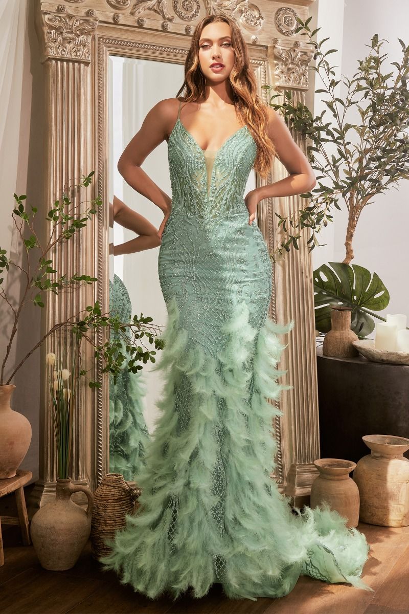 Feathered Mermaid Gown LuxuryLifeWay Online Store