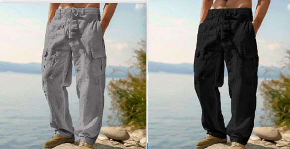 Men's Four Seasons Thin Loose Casual Wide-leg Pants NorixaFashion.com