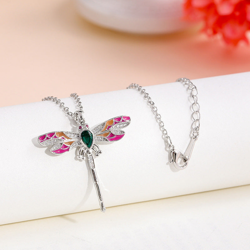 Fashionable All-match Color Zircon Necklace