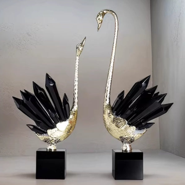 Affordable Luxury Crystal Swan High-End Home Decor For Foyer PearlNestDecor.com
